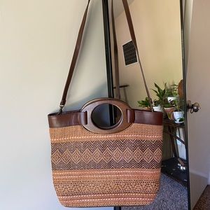 Fossil Straw Cross Body